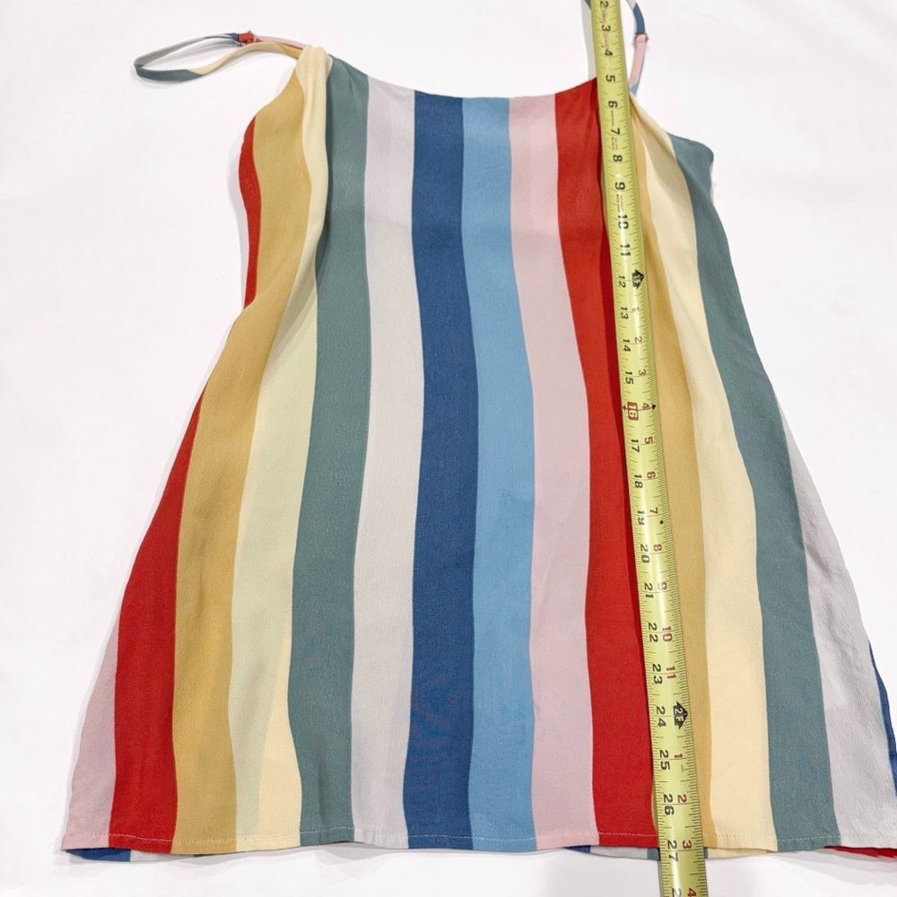 Reformation Lindsay Dress Women 0 Rainbow Stripe Viscose Retro Chic Summer - Picture 8 of 9